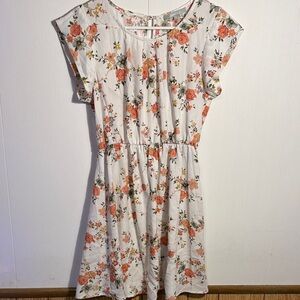 Floral Print Dress with Short Sleeves